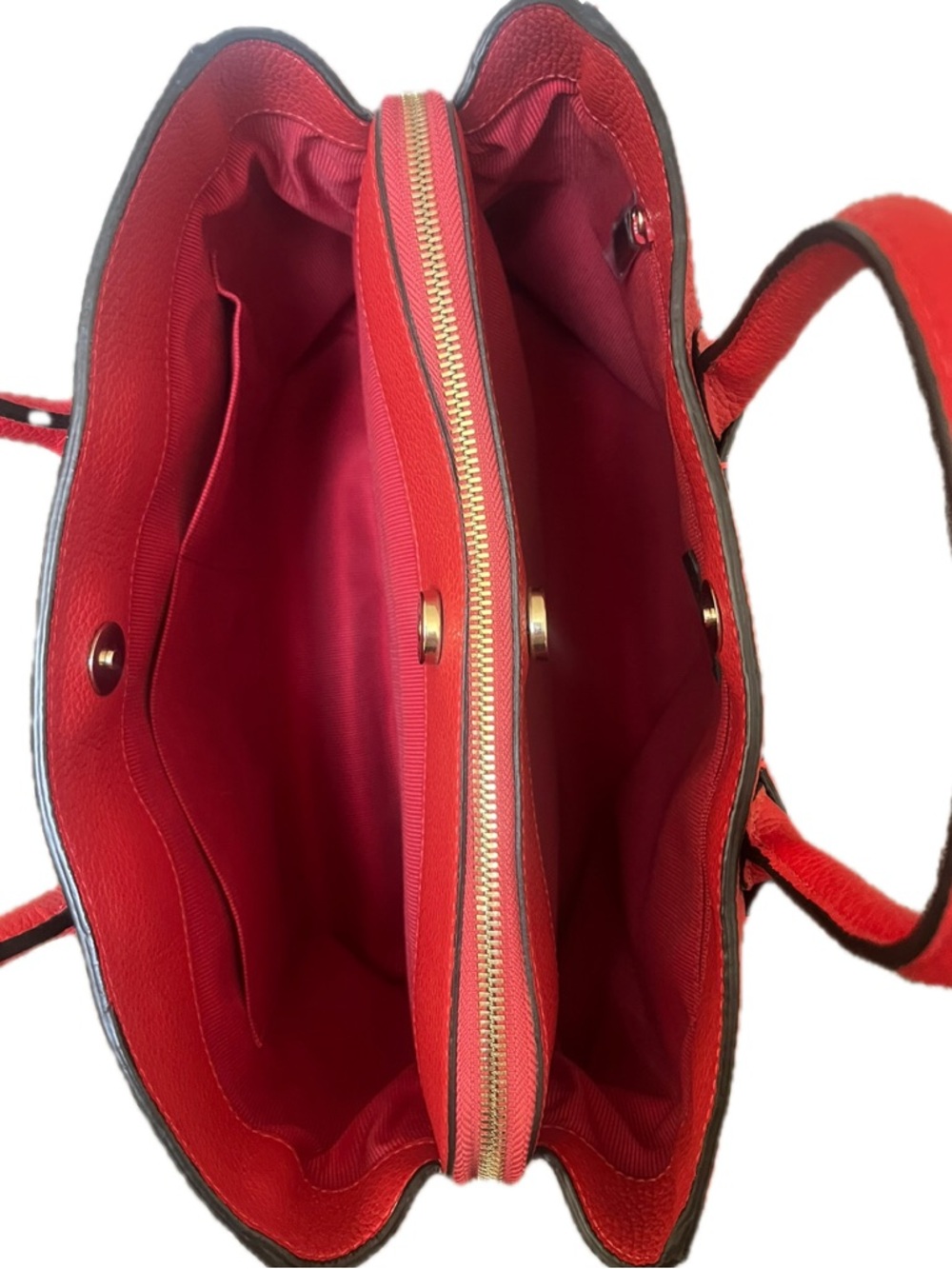 Furla Red Leather Satchel Bag - Picture 8 of 14